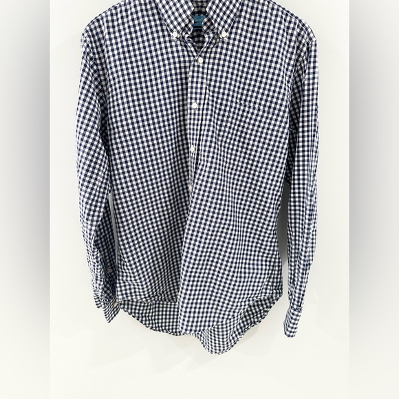 J. McLaughlin Men’s Gingham Slim Fit Shirt Blue Size Medium - Picture 5 of 7